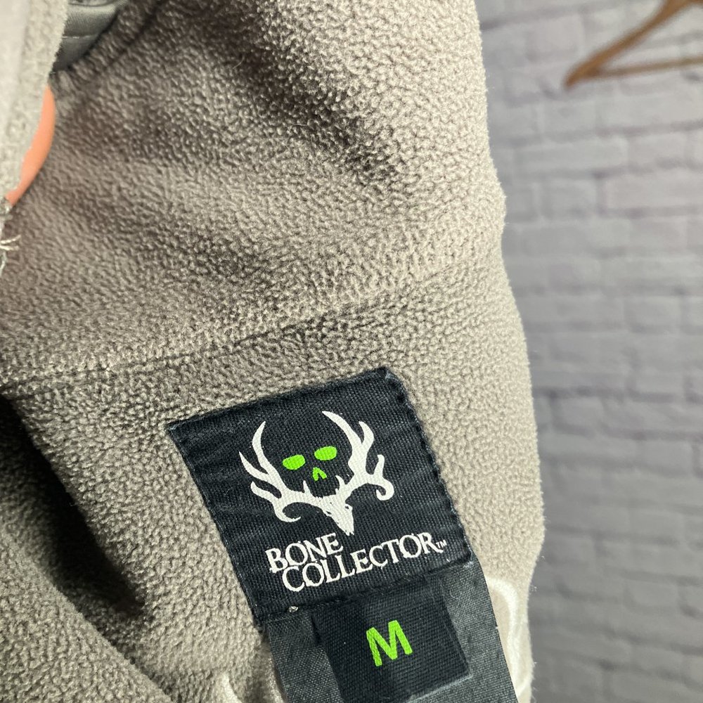 Bone Collector Men's Medium M Gray Softshell Soft Fleece Lined Full Zip Jacket - Picture 4 of 5